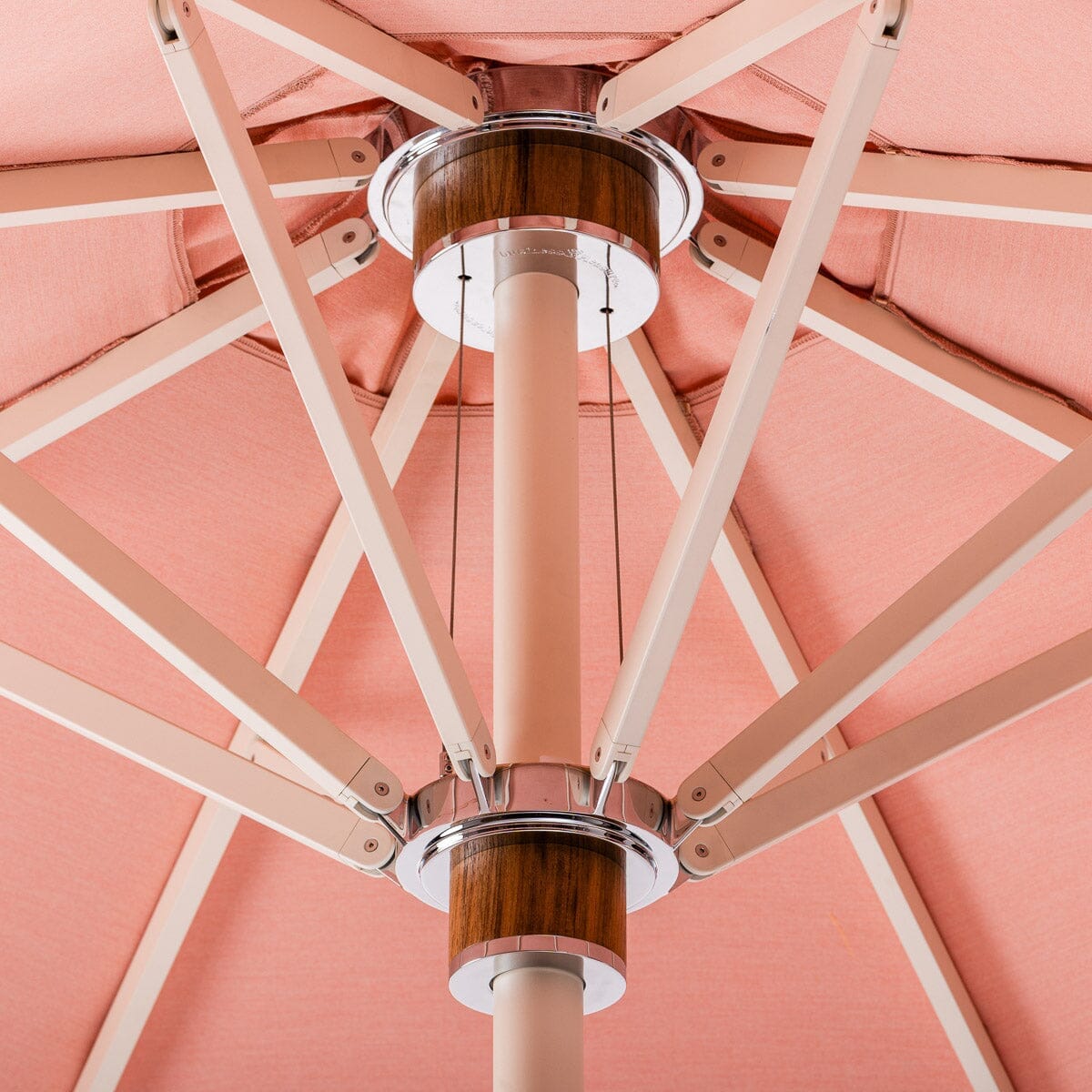 The Resort Market Umbrella in Rivie Pink | 10' Antique White Frame Resort Market Umbrella Kit Business & Pleasure Co.