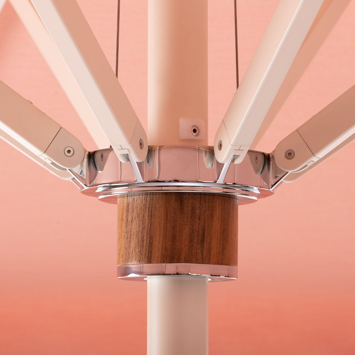 The Resort Market Umbrella in Rivie Pink | 10' Antique White Frame Resort Market Umbrella Kit Business & Pleasure Co.