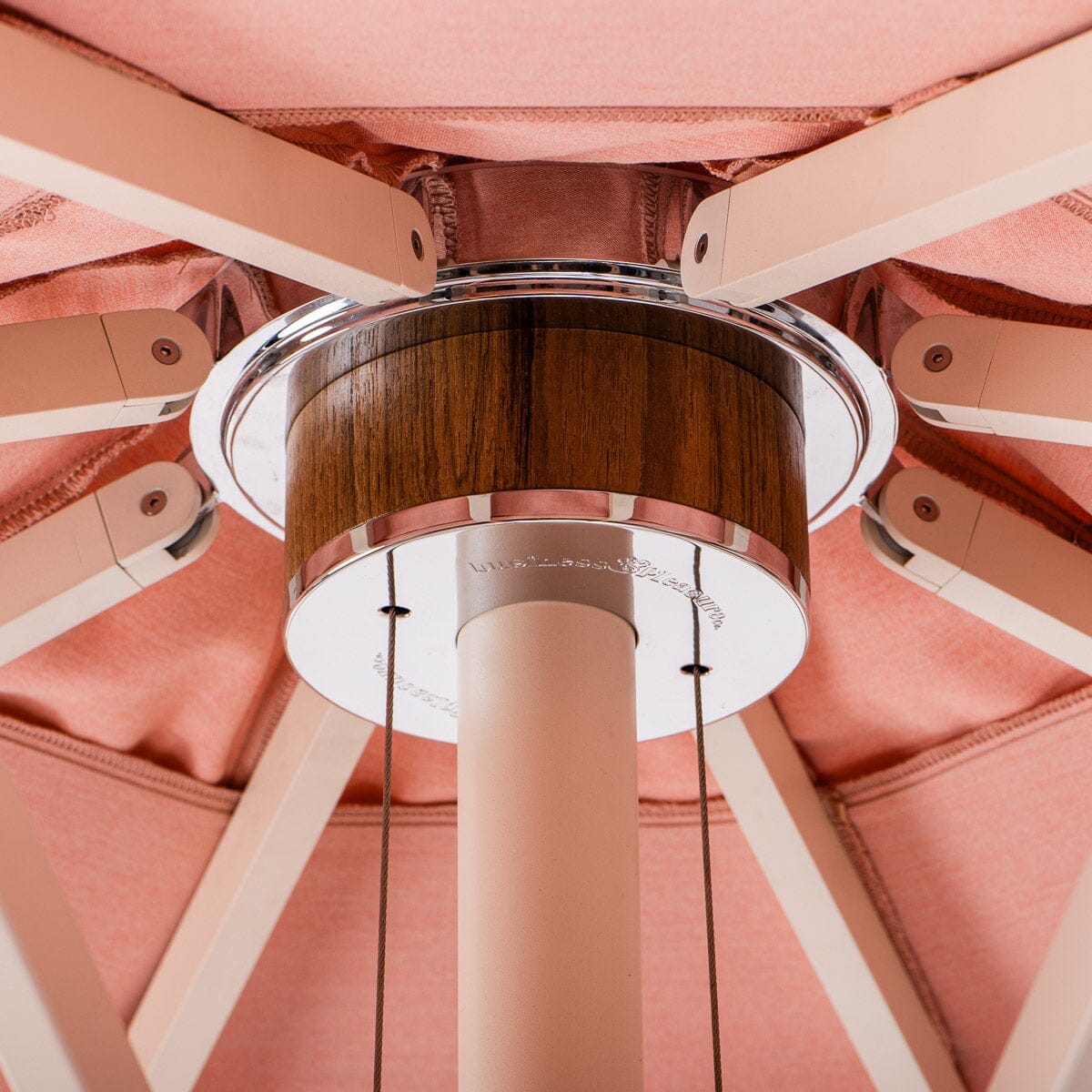 The Resort Market Umbrella in Rivie Pink | 10' Antique White Frame Resort Market Umbrella Kit Business & Pleasure Co.