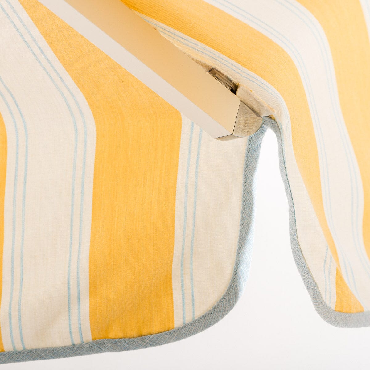 The Resort Market Umbrella in Tuuli Stripe Yellow | 10' Antique White Frame Resort Market Umbrella Kit Business & Pleasure Co.
