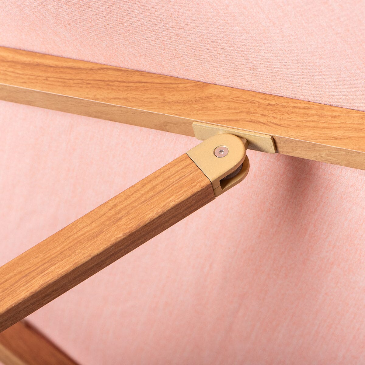 The Resort Market Umbrella in Rivie Pink | Transfer Teak Frame Resort Market Umbrella Kit Business & Pleasure Co Aus