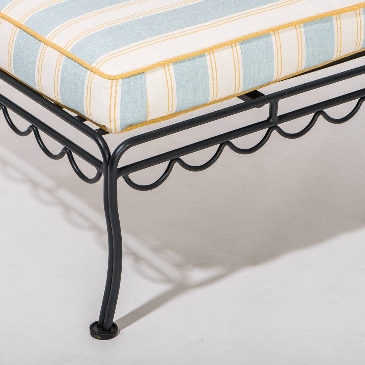 The Al Fresco Sun Lounger in Tuuli Stripe Blue | Vintage Black Frame Al Fresco Sun Lounger Kit Business & Pleasure Co.