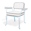 Swatch for The Waterhouse Dining Chair in Rivie White | Powder Blue Frame