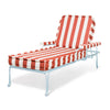 Swatch for The Waterhouse Sun Lounger in Crew Le Sirenuse Stripe | Powder Blue Frame