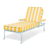Swatch for The Waterhouse Sun Lounger in Crew Mimosa Stripe | Powder Blue Frame
