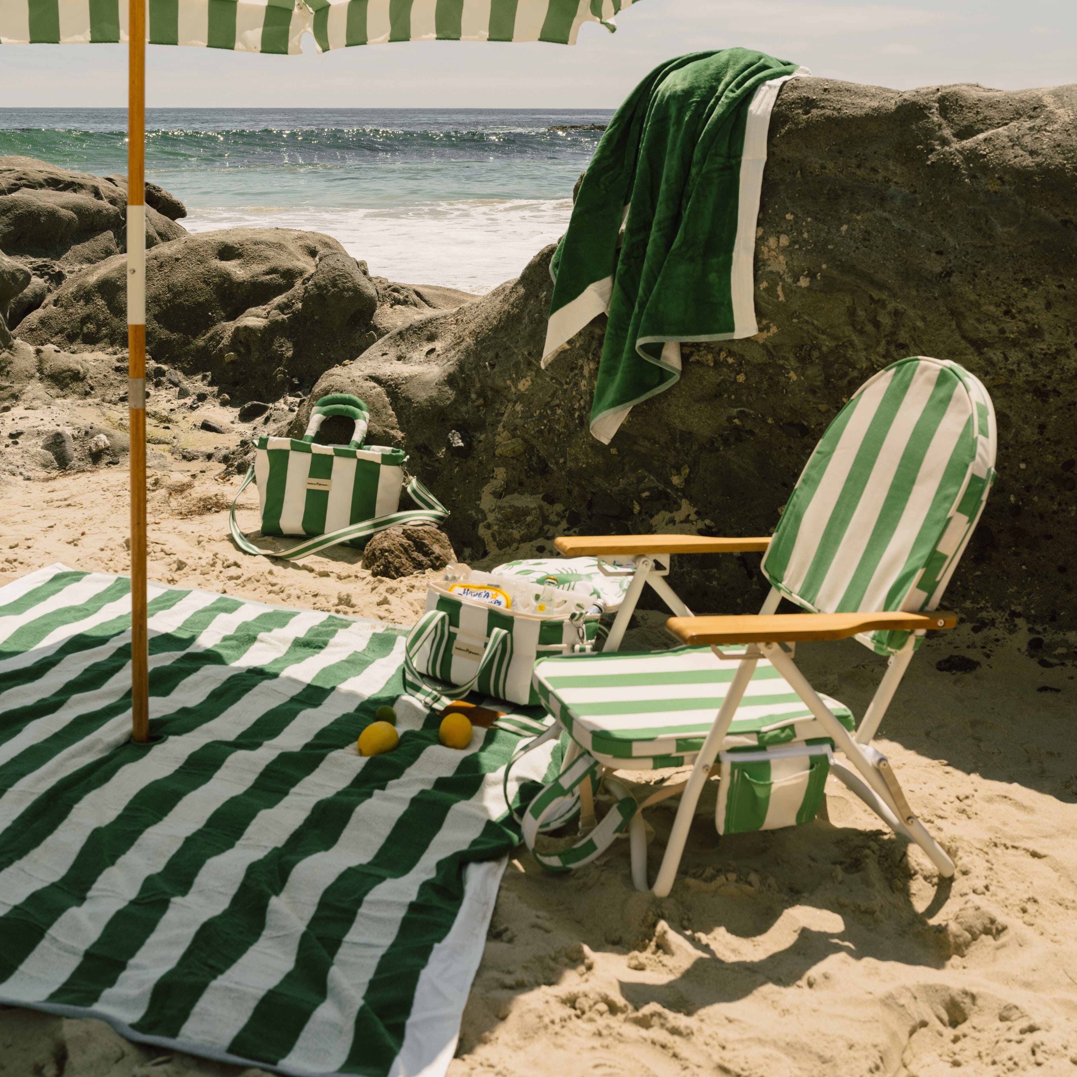 The Cloud Cooler Tote Bag - Crew Canyon Green Stripe Cloud Cooler Tote Bag Business & Pleasure Co.