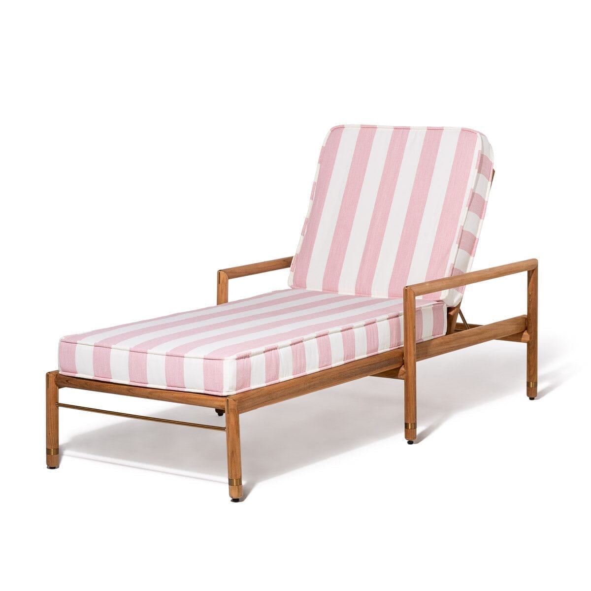 Product image of The WES Sun Lounger Kit - Teakwood Gold & Crew Pink Stripe Wes Sun Lounger Kit Business & Pleasure Co Aus