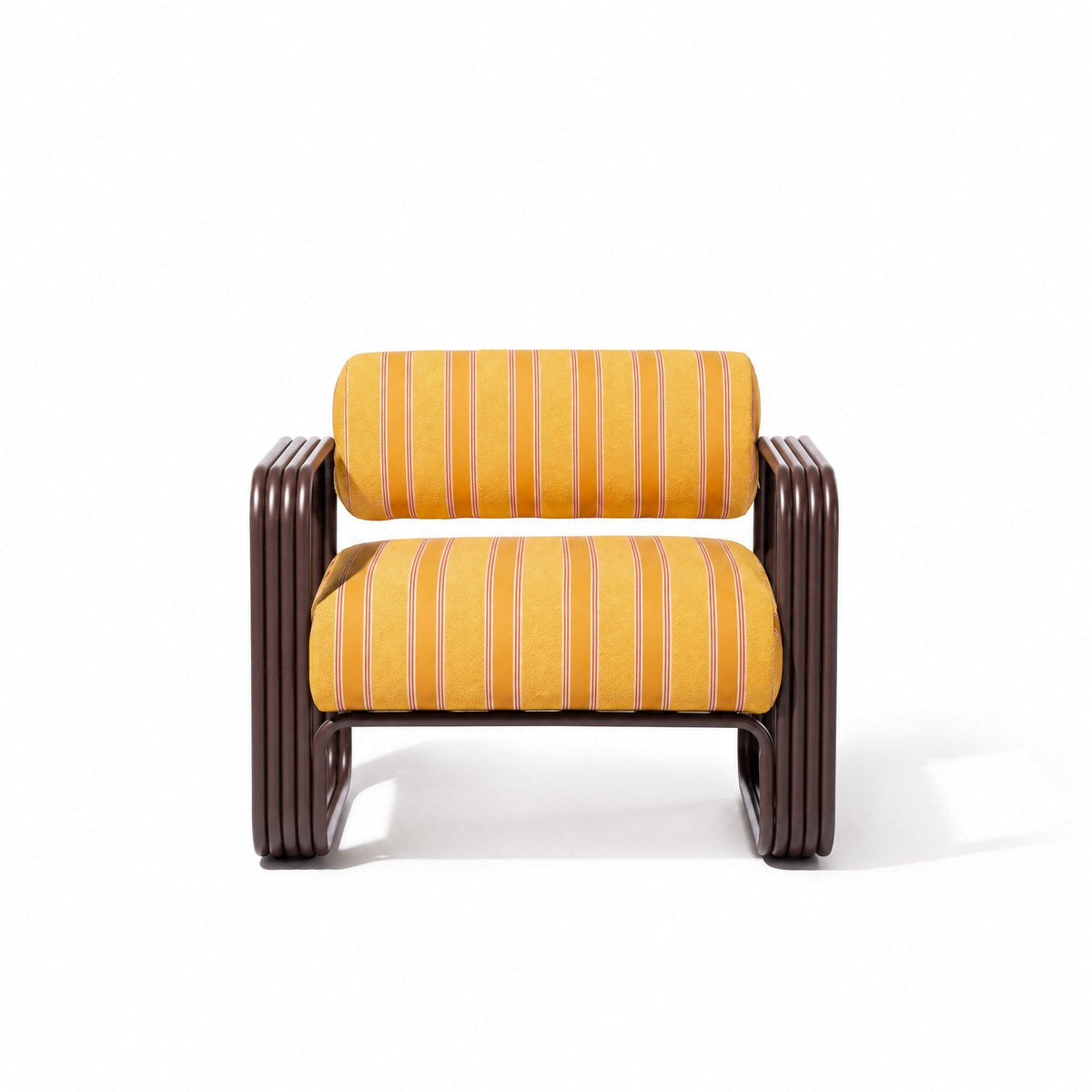 Contini Accent Chair in Bistro Papaya Stripe | Merlot Frame Contini Accent Chair Kit Business & Pleasure Co Aus