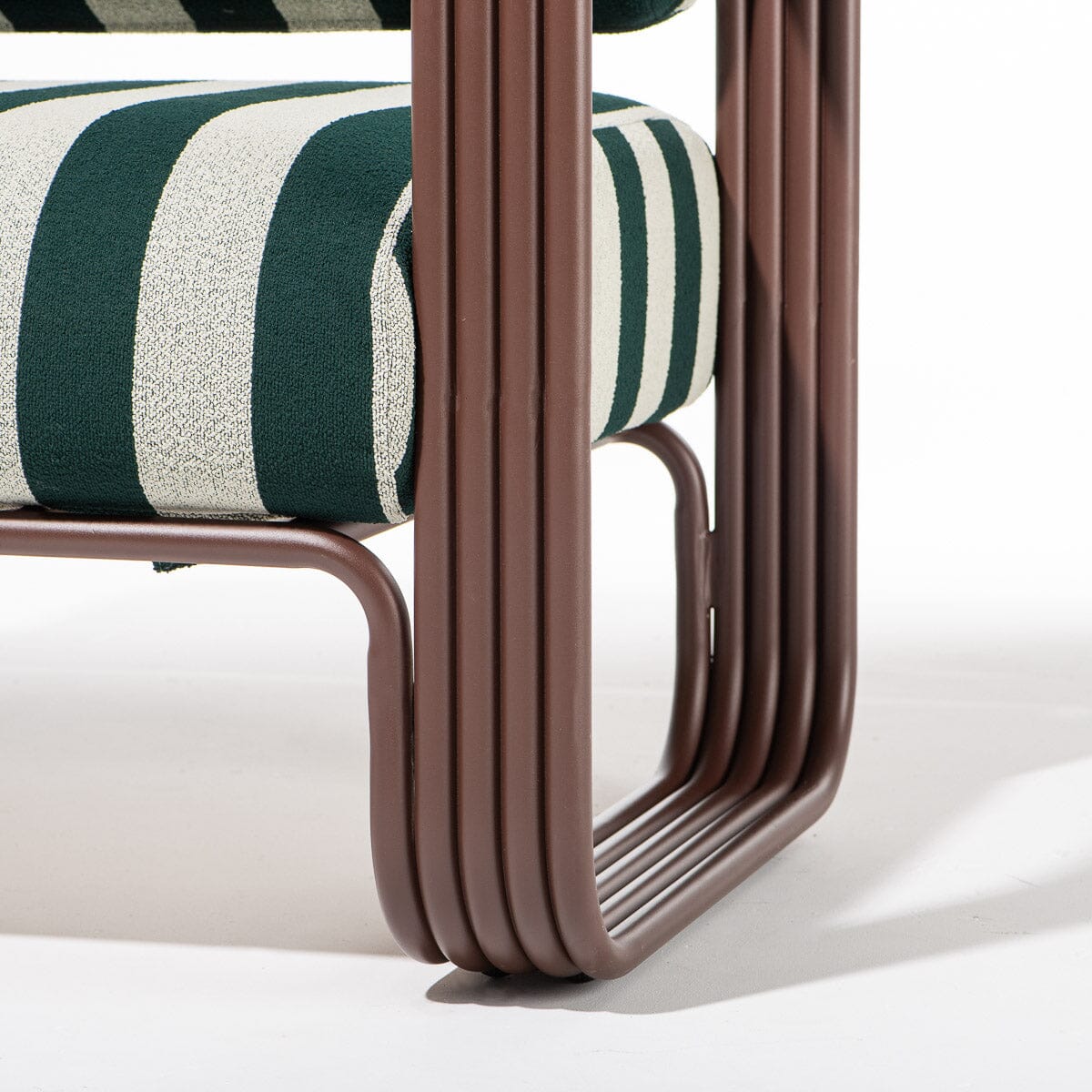 Contini Accent Chair in Terry Green Stripe | Merlot Frame Contini Accent Chair Kit Business & Pleasure Co Aus