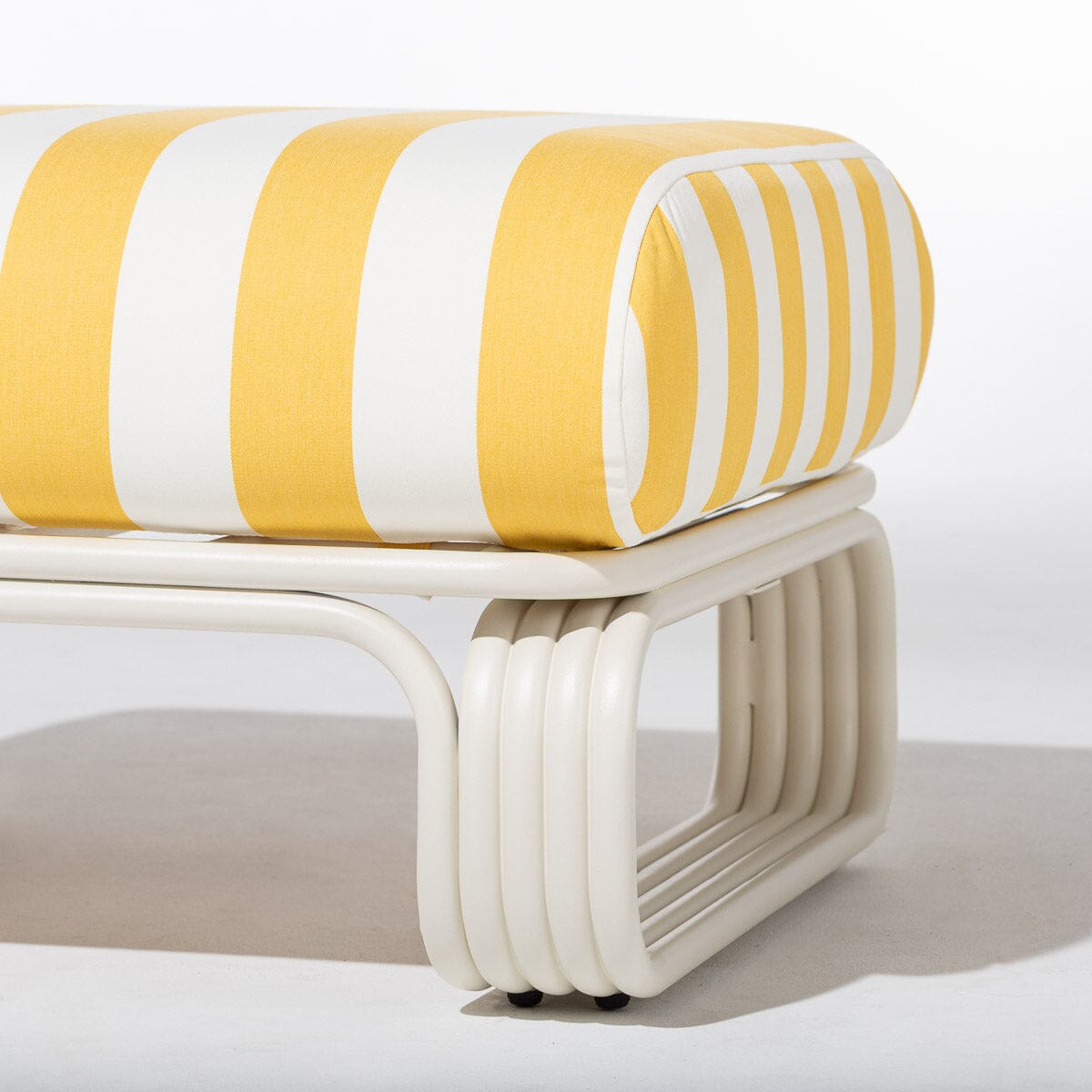 Contini Ottoman Kit - Antique White & Crew Mimosa Yellow Stripe Contini Ottoman Kit Business & Pleasure Co Aus