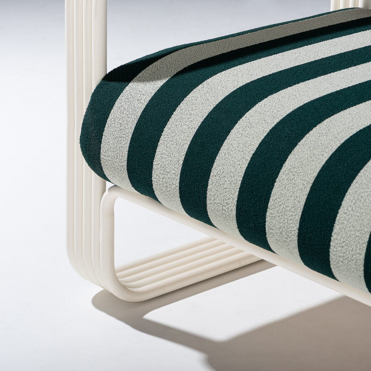 Contini Sofa in Terry Green Stripe | Antique White Frame Contini Sofa Kit Business & Pleasure Co Aus