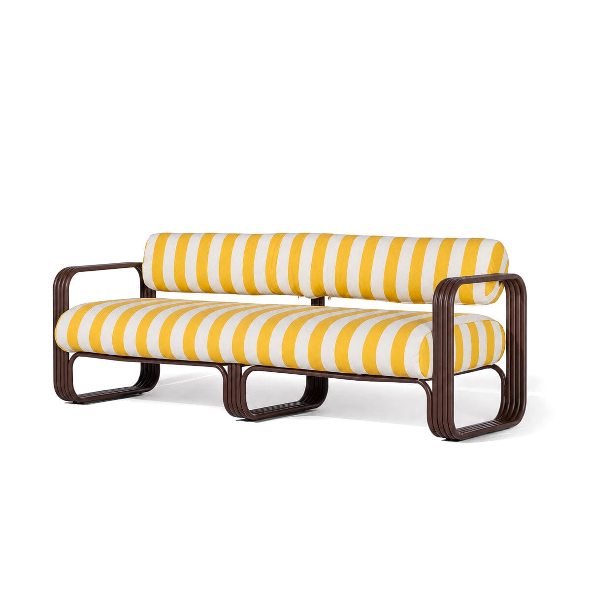 Contini Sofa Kit in Crew Mimosa Stripe | Merlot Frame Contini Sofa Kit Business & Pleasure Co Aus