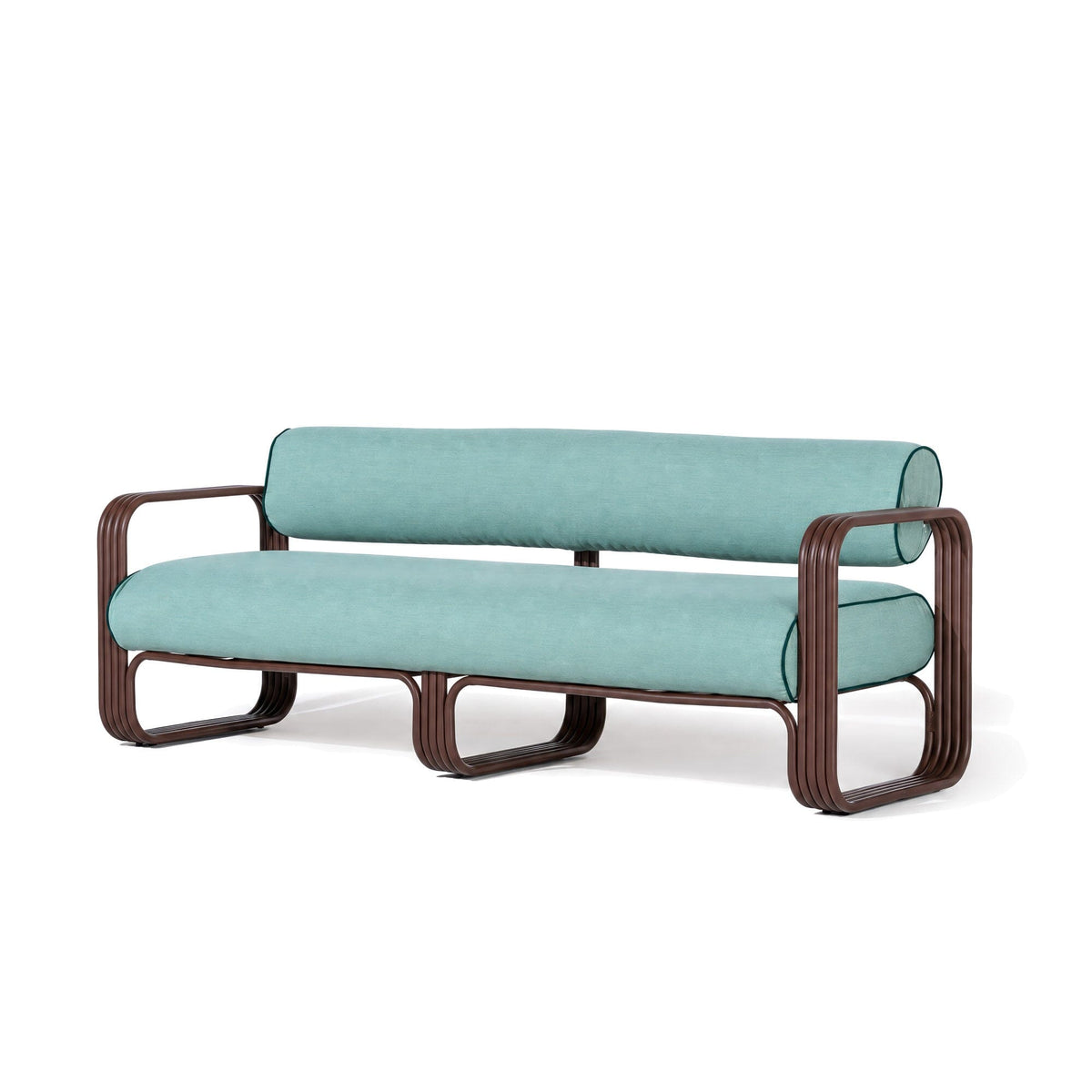 Contini Sofa in Rivie Green | Merlot Frame Contini Sofa Kit Business & Pleasure Co Aus