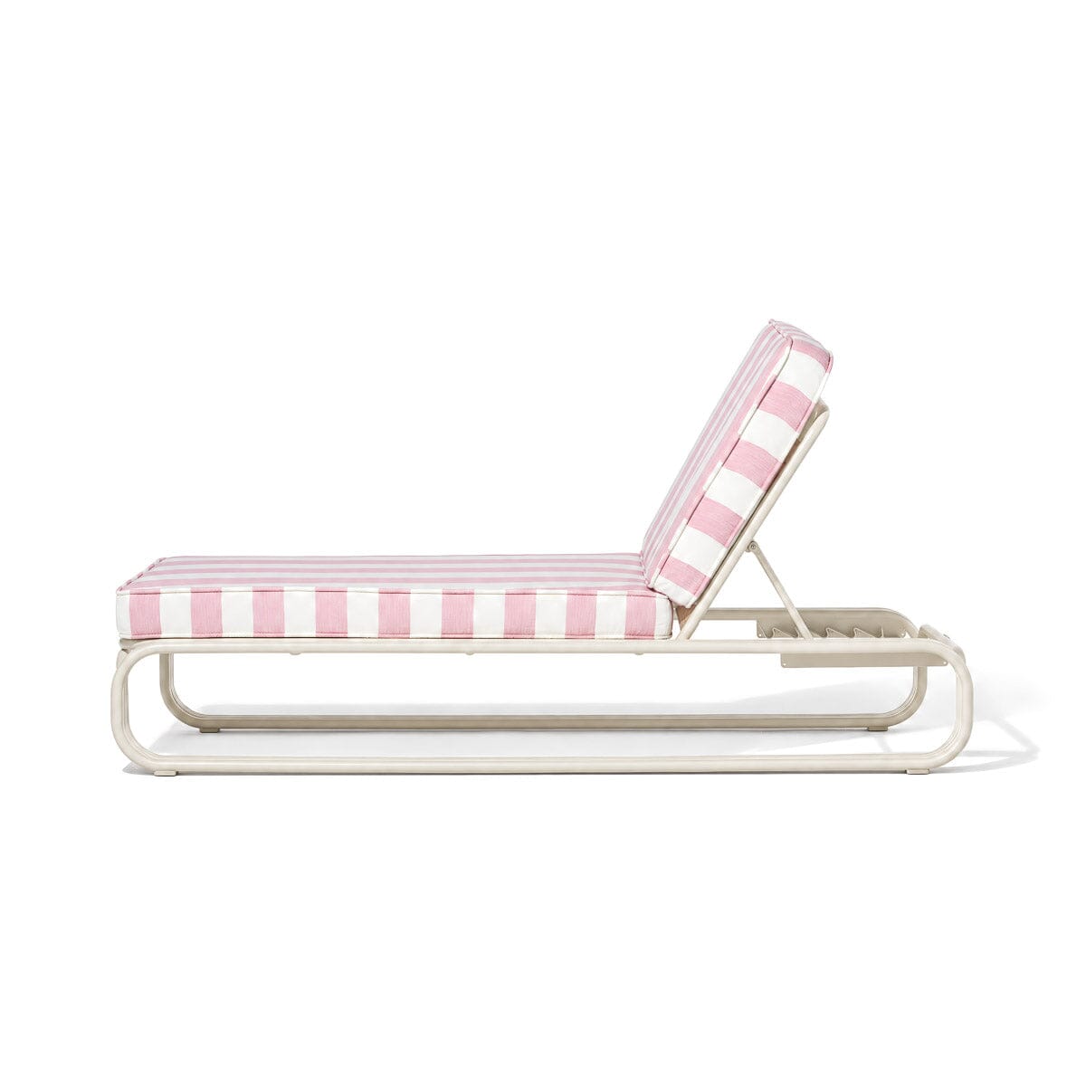 The Contini Sun Lounger in Crew Pink Stripe | Antique White Frame Contini Sun Lounger Kit Business & Pleasure Co Aus
