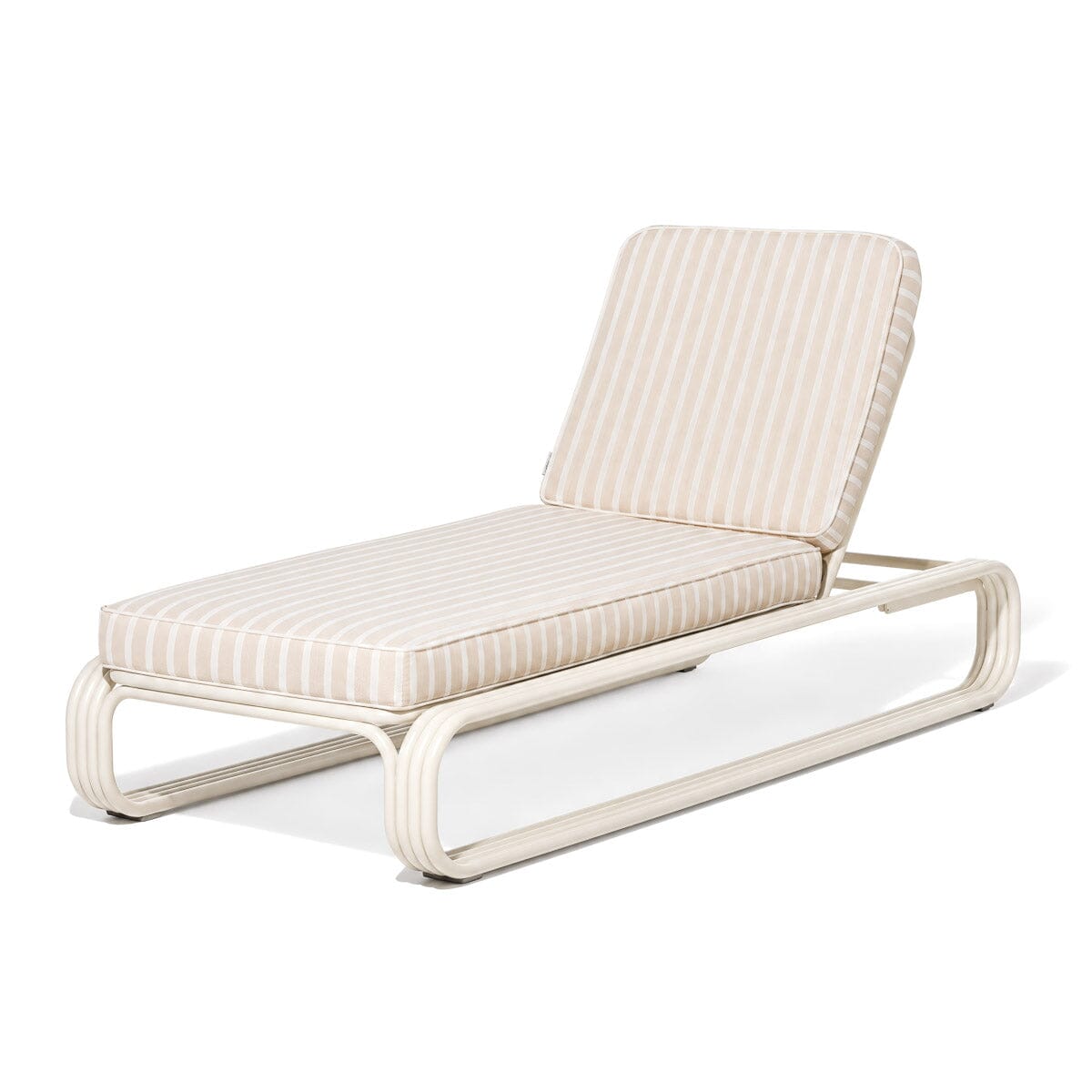 Product image of The Contini Sun Lounger in Monaco Natural Stripe | Antique White Frame Contini Sun Lounger Kit Business & Pleasure Co Aus