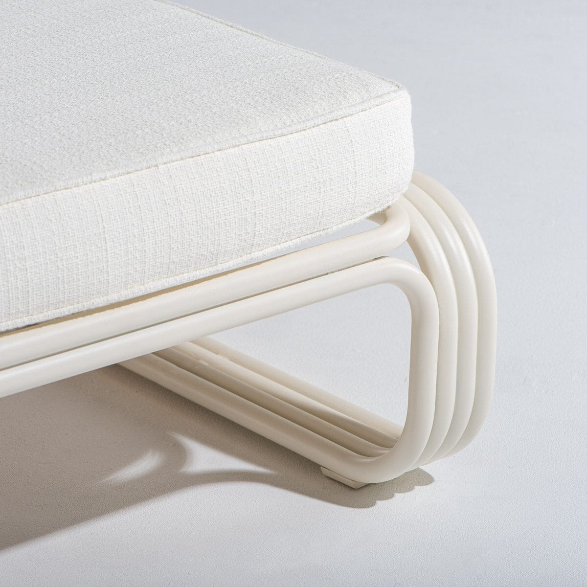 The Contini Sun Lounger in Boucle Antique White | Antique White Frame Contini Sun Lounger Kit Business & Pleasure Co Aus