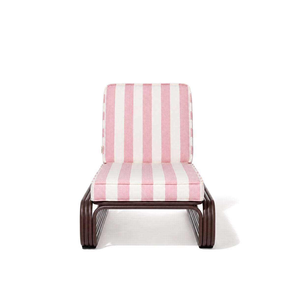 The Contini Sun Lounger in Crew Pink Stripe | Merlot Frame Contini Sun Lounger Kit Business & Pleasure Co Aus