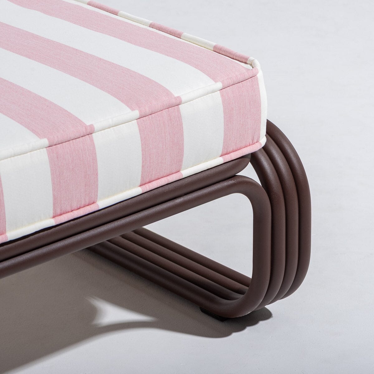 The Contini Sun Lounger in Crew Pink Stripe | Merlot Frame Contini Sun Lounger Kit Business & Pleasure Co Aus