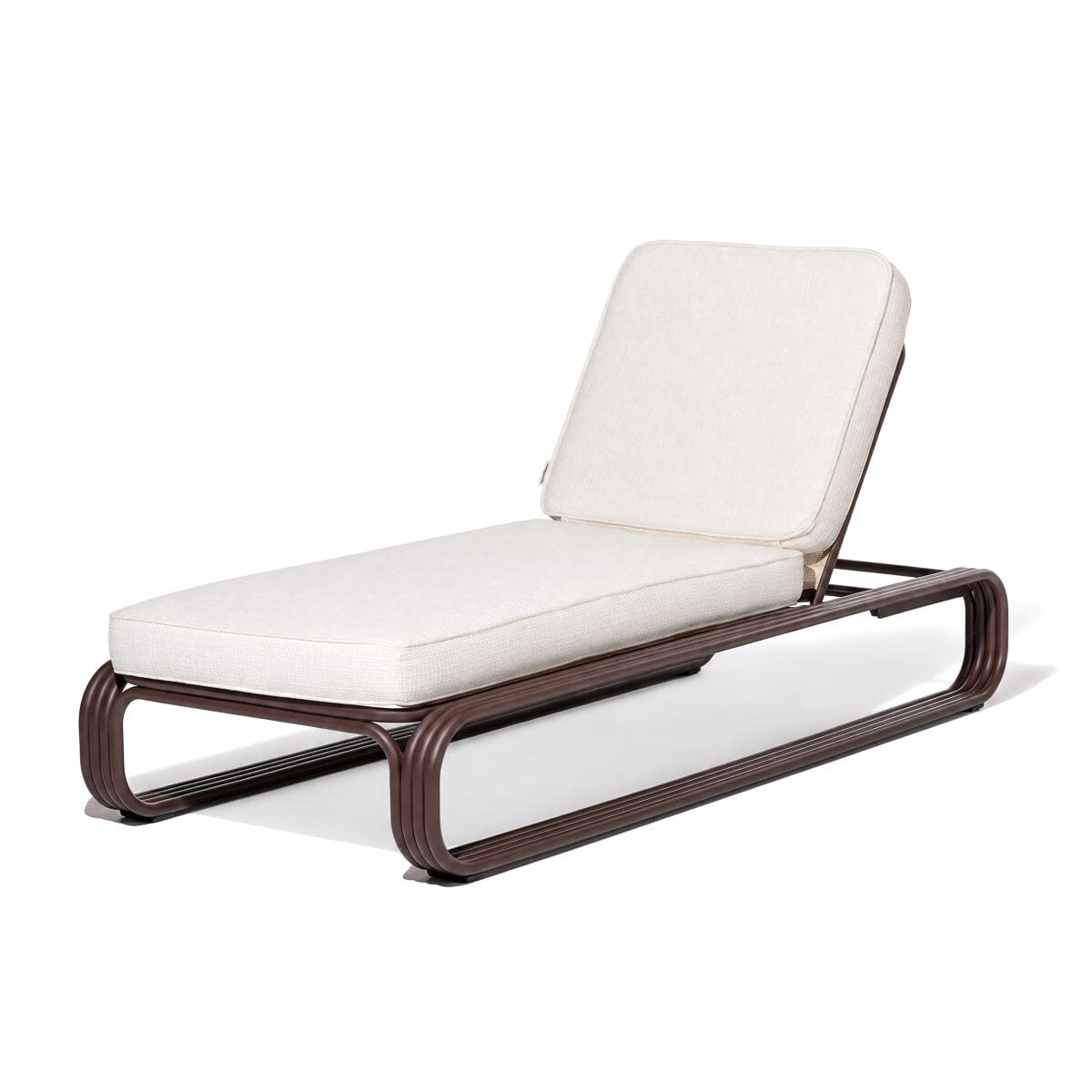 Product image of The Contini Sun Lounger in Boucle Antique White | Merlot Frame Contini Sun Lounger Kit Business & Pleasure Co Aus