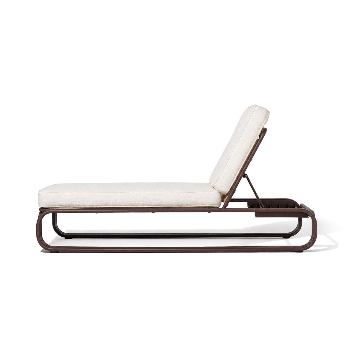 The Contini Sun Lounger in Boucle Antique White | Merlot Frame Contini Sun Lounger Kit Business & Pleasure Co Aus