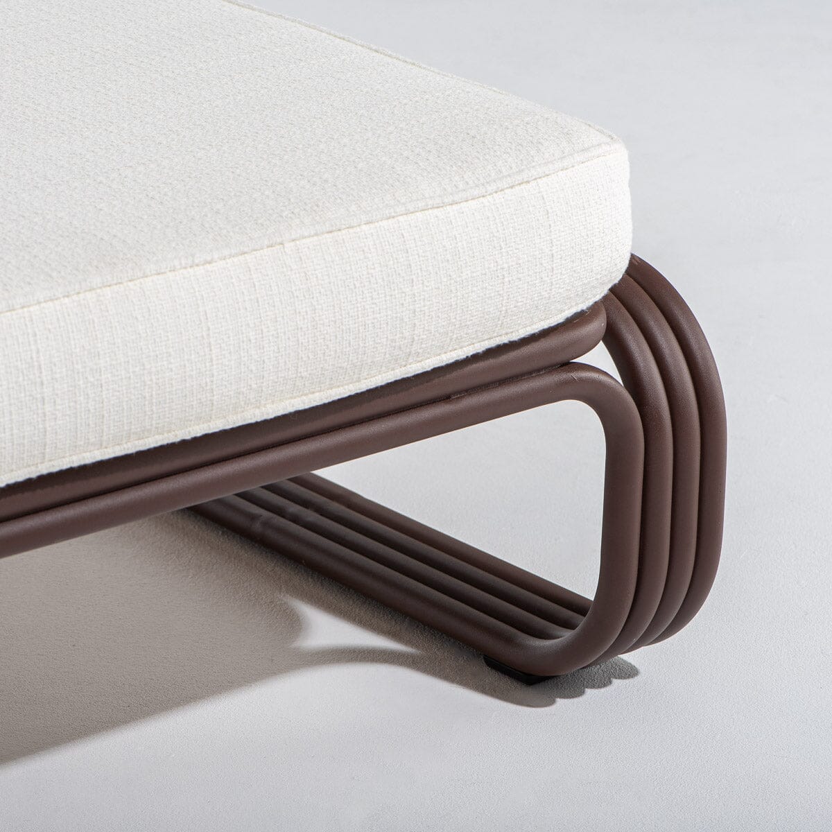 The Contini Sun Lounger in Boucle Antique White | Merlot Frame Contini Sun Lounger Kit Business & Pleasure Co Aus
