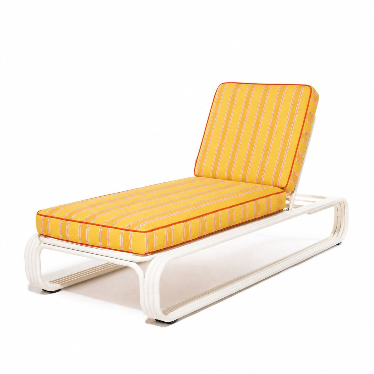 Product image of Contini Sun Lounger in Bistro Papaya Stripe | Antique White Contini Sun Lounger Kit Business & Pleasure Co Aus