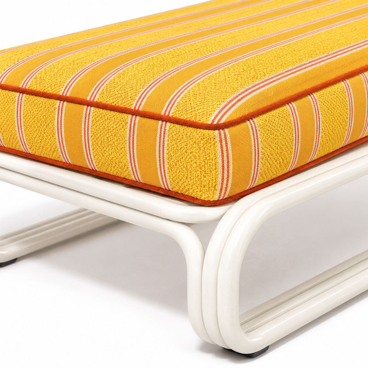 Contini Sun Lounger in Bistro Papaya Stripe | Antique White Contini Sun Lounger Kit Business & Pleasure Co Aus