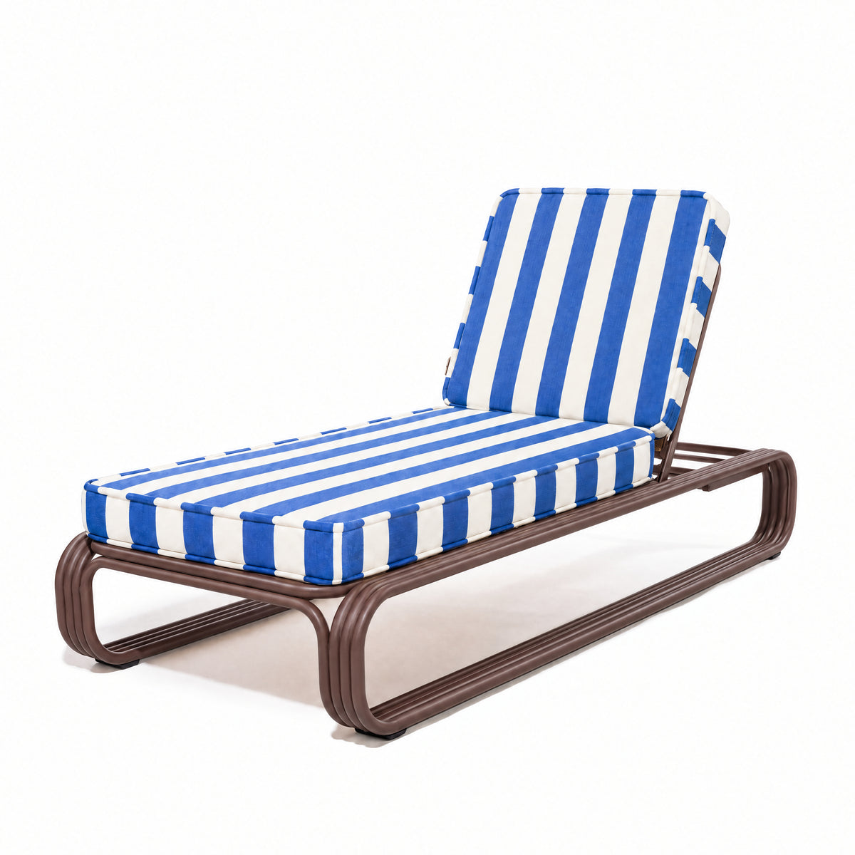 Contini Sun Lounger in Crew Mediterranean Blue Stripe | Merlot