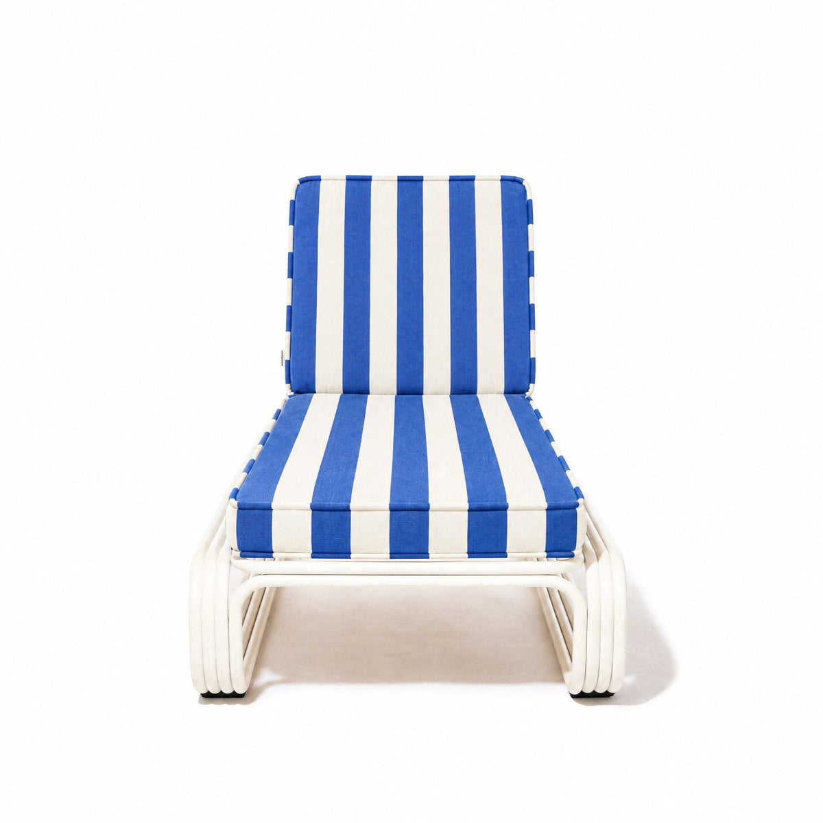 Contini Sun Lounger in Crew Mediterranean Blue Stripe | Antique White Frame Contini Sun Lounger Kit Business & Pleasure Co Aus