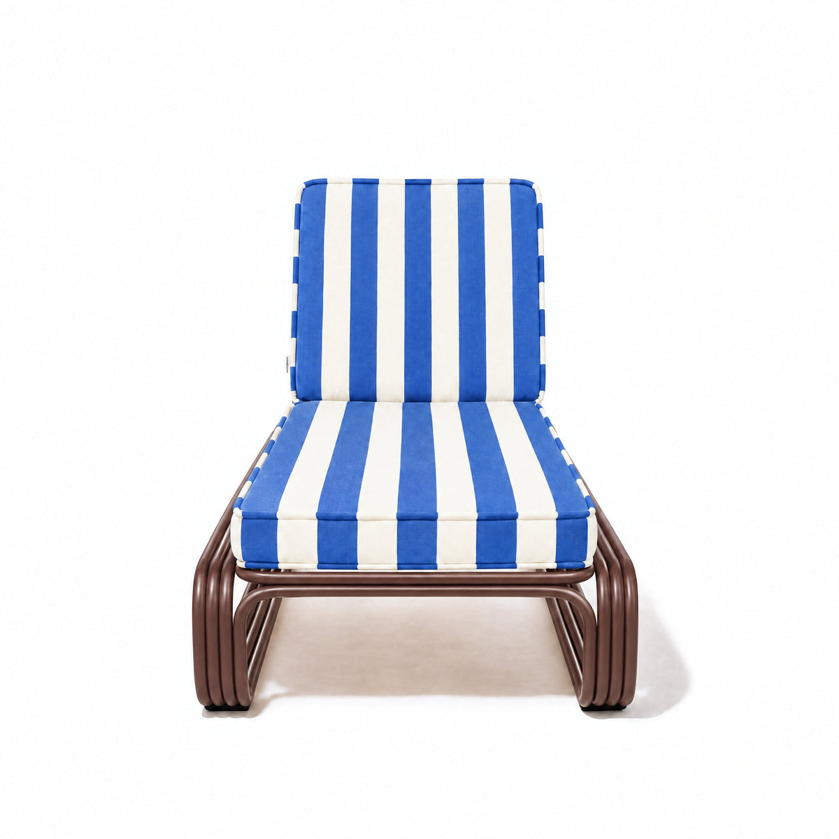 Contini Sun Lounger in Crew Mediterranean Blue Stripe | Merlot Contini Sun Lounger Kit Business & Pleasure Co Aus