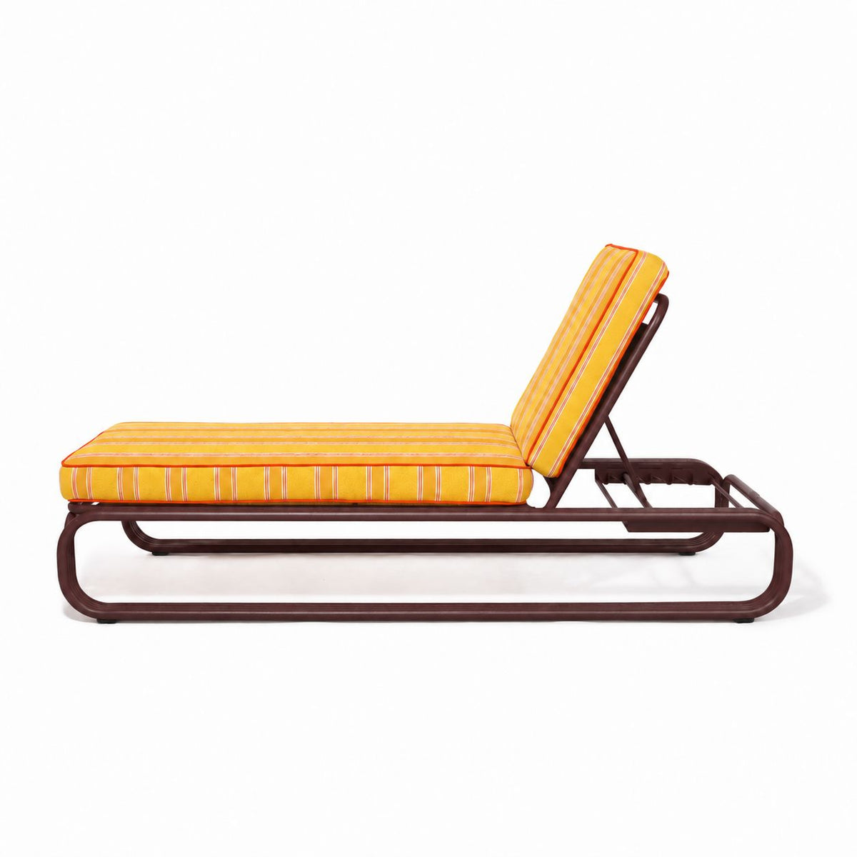 Contini Sun Lounger in Bistro Papaya Stripe | Merlot Contini Sun Lounger Kit Business & Pleasure Co Aus