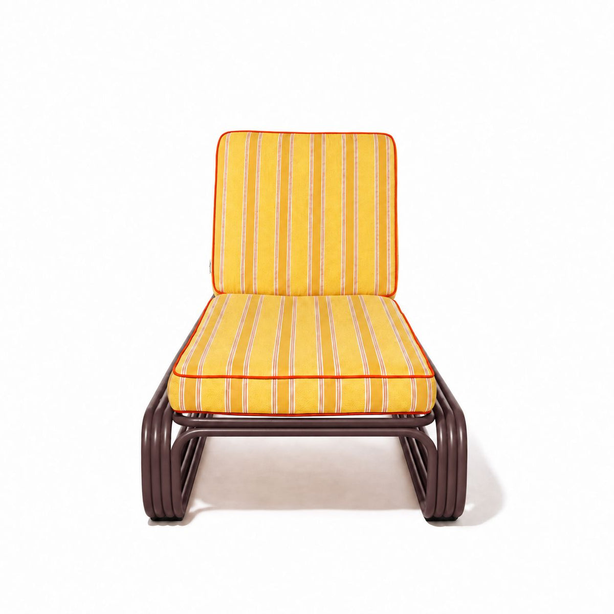 Contini Sun Lounger in Bistro Papaya Stripe | Merlot Contini Sun Lounger Kit Business & Pleasure Co Aus