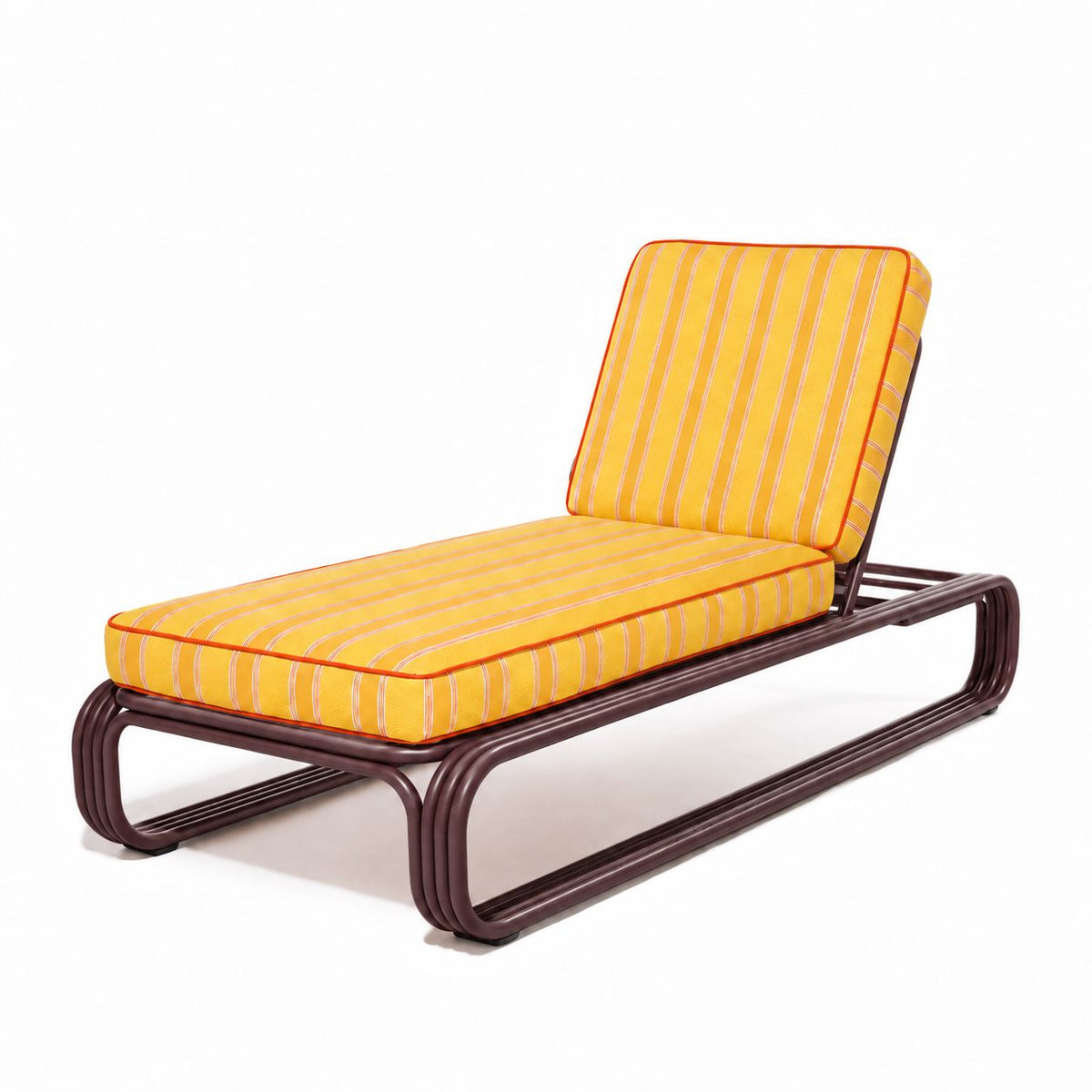 Product image of Contini Sun Lounger in Bistro Papaya Stripe | Merlot Contini Sun Lounger Kit Business & Pleasure Co Aus