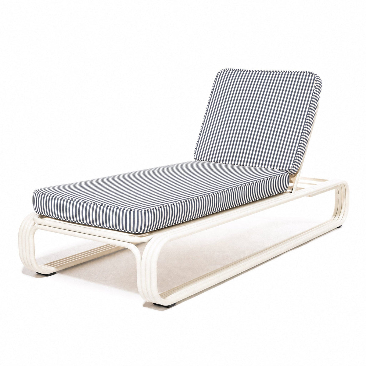 Product image of Contini Sun Lounger in Lauren's Navy Stripe | Antique White Frame Contini Sun Lounger Kit Business & Pleasure Co Aus