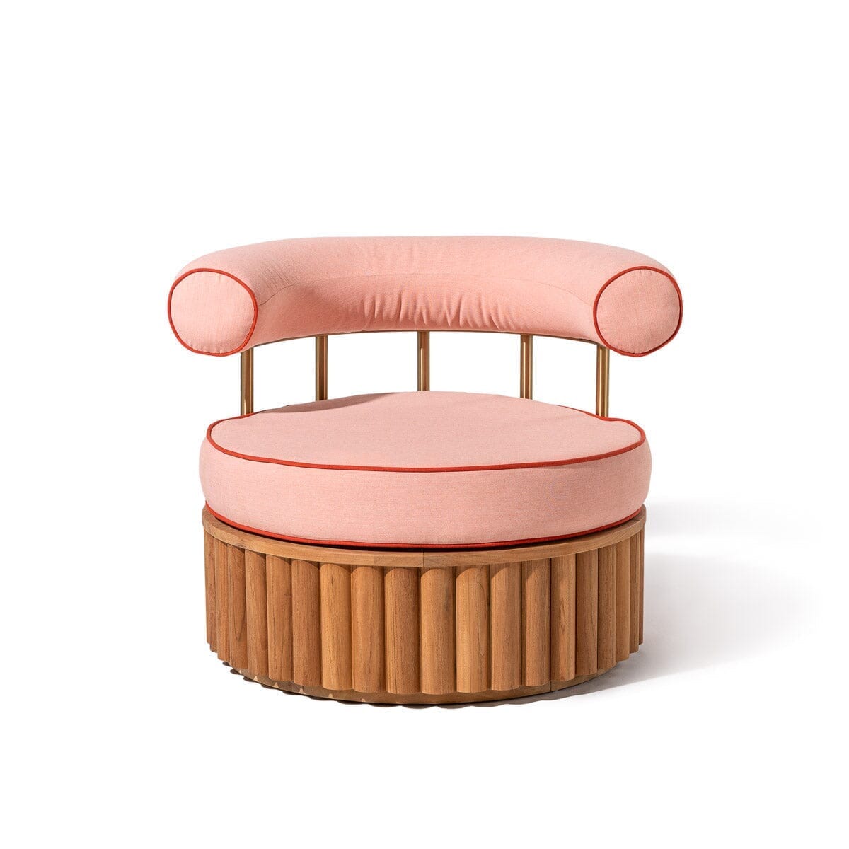 Daisy Accent Chair in Rivie Pink | Teakwood Frame Daisy Accent Chair Kit Business & Pleasure Co Aus