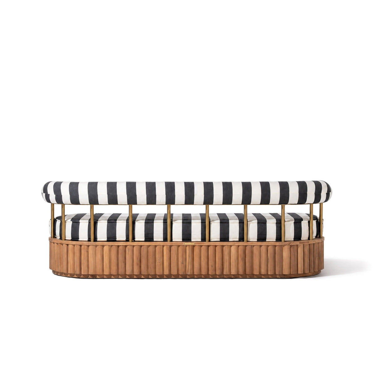 Daisy Sofa in Crew Vintage Black Stripe | Teakwood Frame Daisy Sofa Kit Business & Pleasure Co Aus
