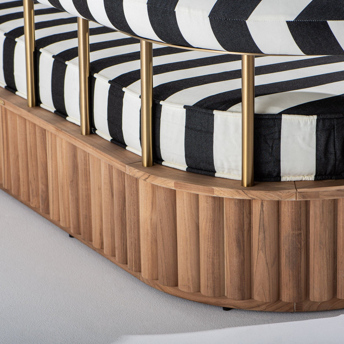 Daisy Sofa in Crew Vintage Black Stripe | Teakwood Frame Daisy Sofa Kit Business & Pleasure Co Aus