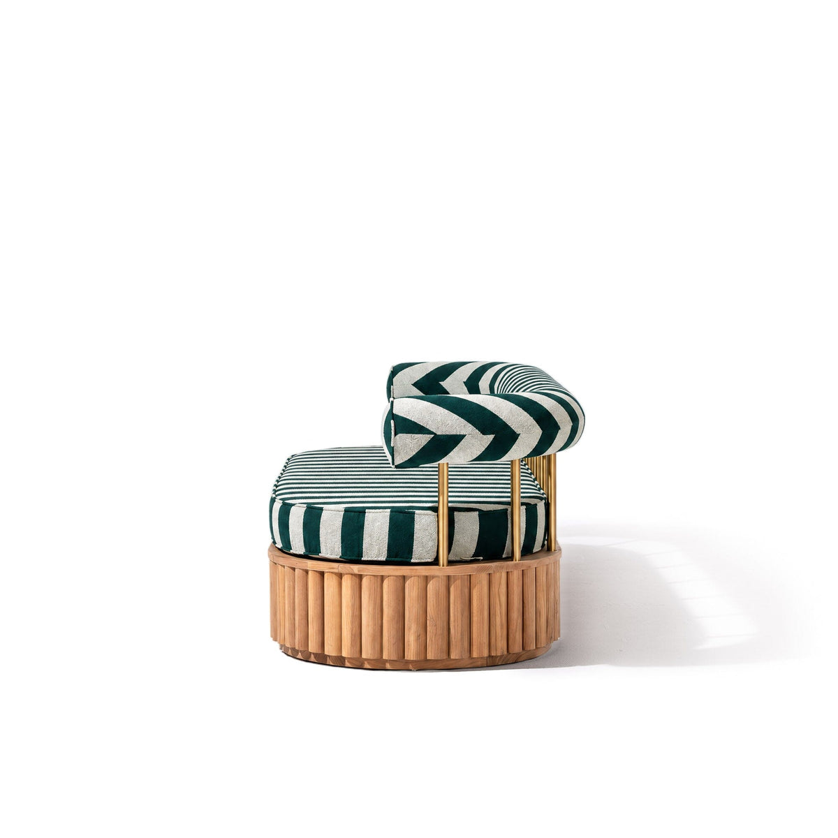 Daisy Sofa in Terry Green Stripe | Teakwood Frame Daisy Sofa Kit Business & Pleasure Co Aus
