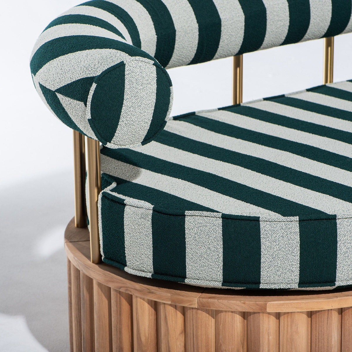 Daisy Sofa in Terry Green Stripe | Teakwood Frame Daisy Sofa Kit Business & Pleasure Co Aus
