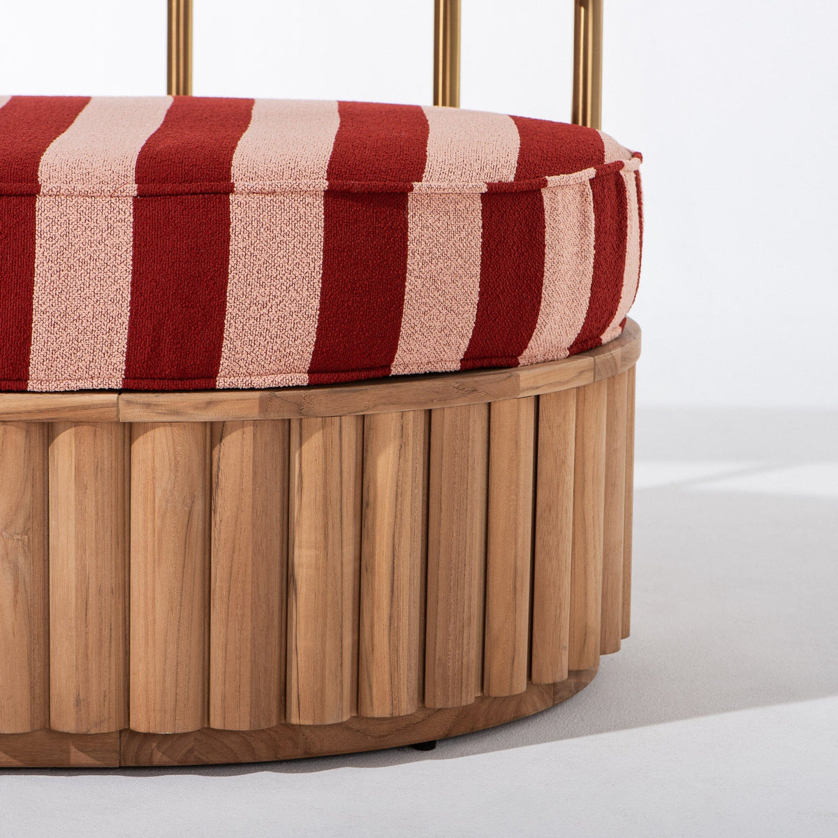 Daisy Sofa in Terry Terracotta Stripe | Teakwood Frame Daisy Sofa Kit Business & Pleasure Co Aus