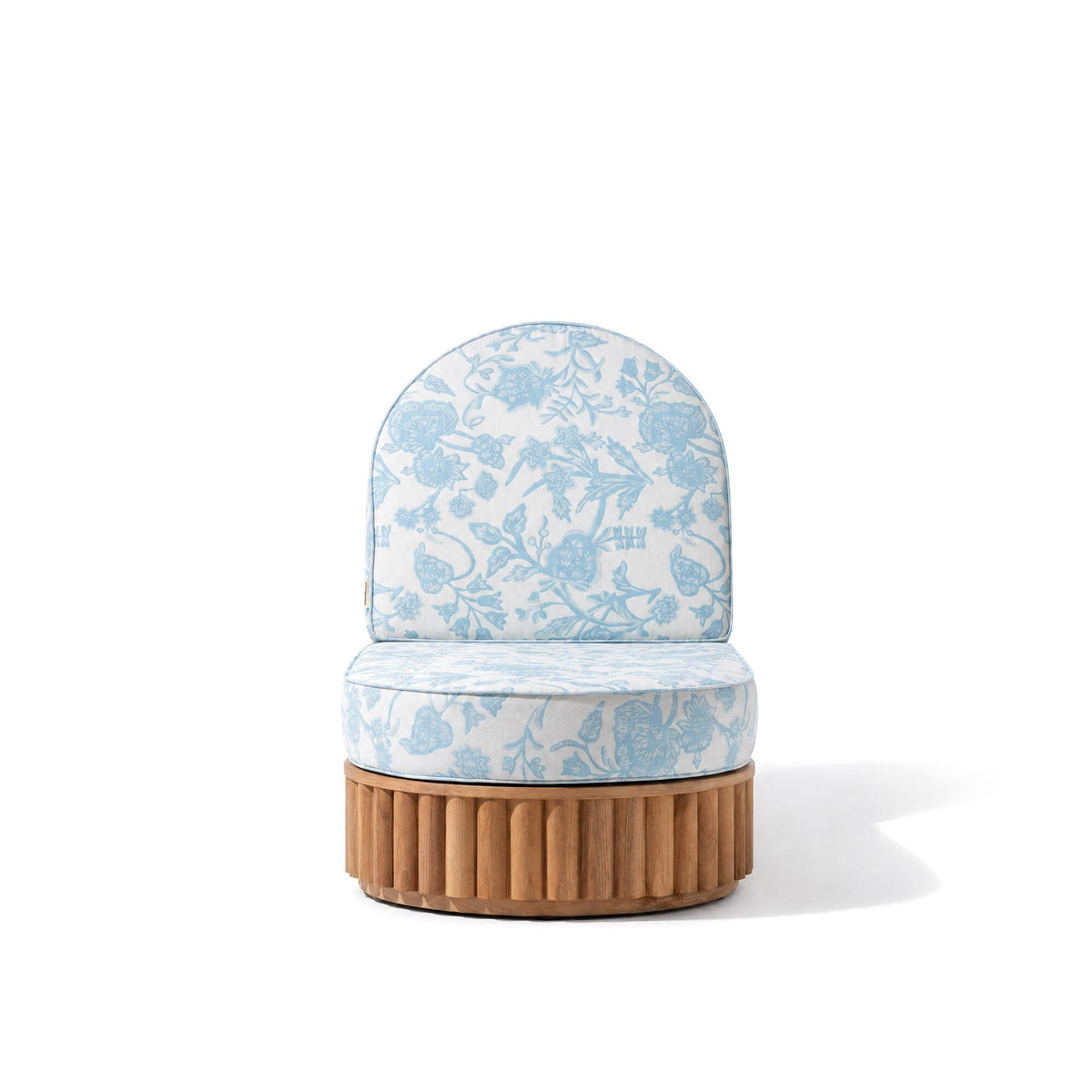 The Daisy Sun Lounger in Hanalei Bay Blue Jacquard | Teakwood Frame Daisy Sun Lounger Kit Business & Pleasure Co Aus
