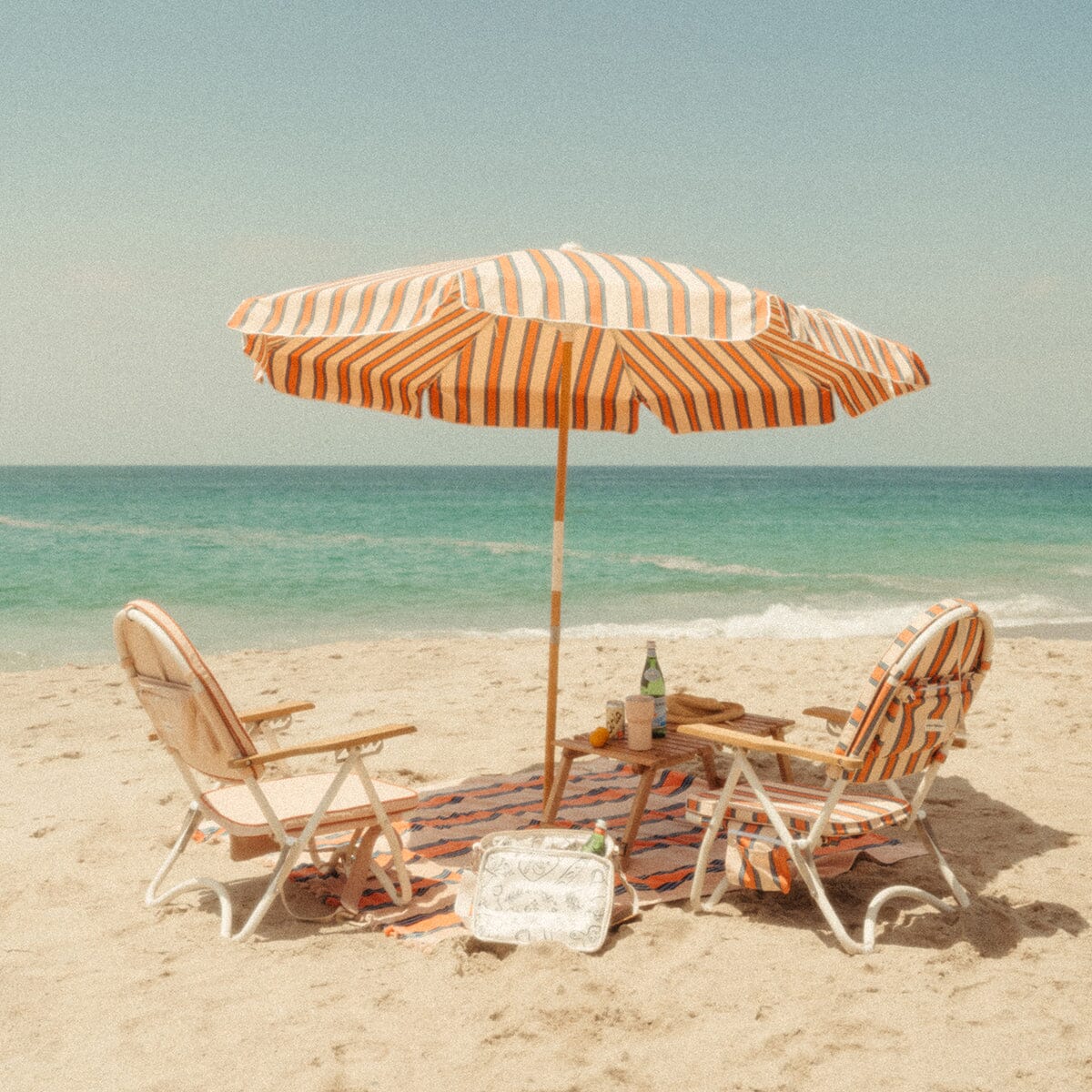 The Amalfi Umbrella - Bistro Dusty Pink Stripe Amalfi Umbrella Business & Pleasure Co Aus