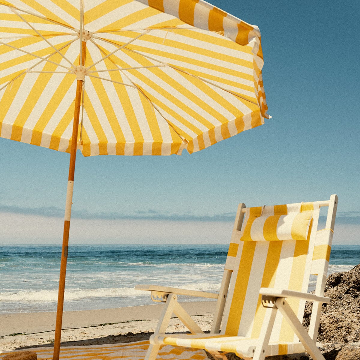 The Amalfi Umbrella - Crew Mimosa Yellow Stripe Amalfi Umbrella Business & Pleasure Co.