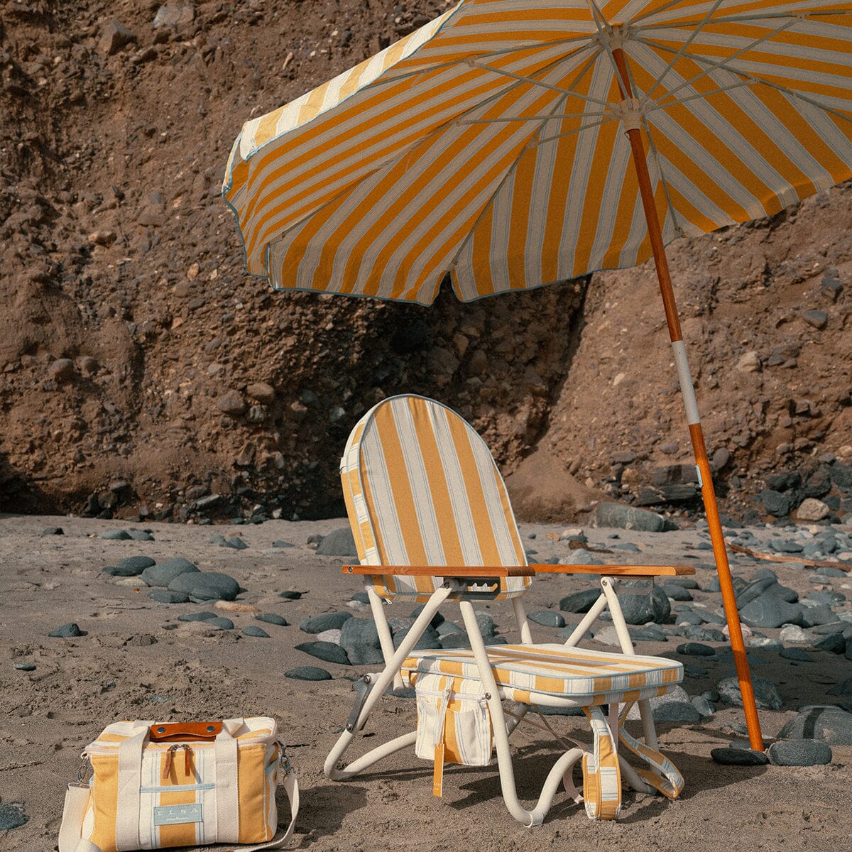 The Amalfi Umbrella - Tuuli Stripe Yellow Amalfi Umbrella Business & Pleasure Co.