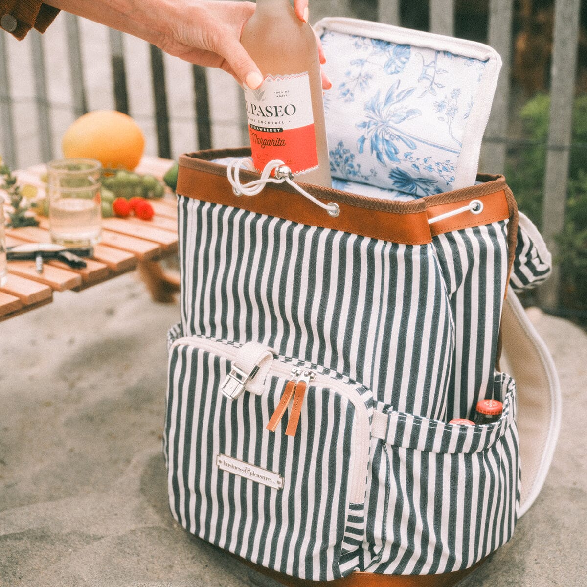 The Backpack Cooler - Laurens Navy Stripe Backpack Cooler Business & Pleasure Co Aus