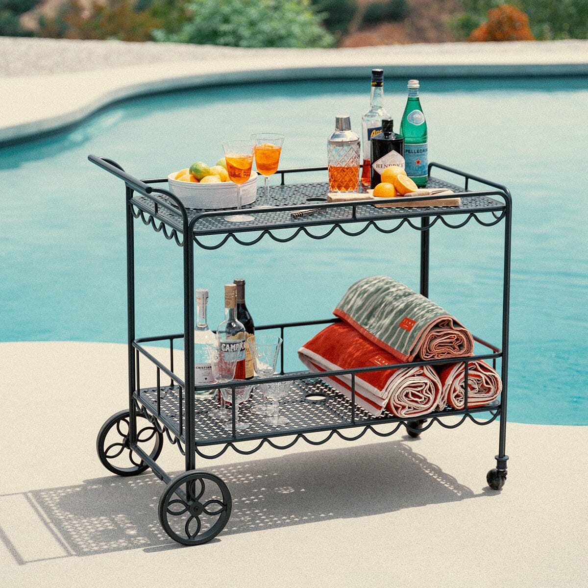 The Al Fresco Bar Cart - Vintage Black Al Fresco Bar Cart Business & Pleasure Co Aus