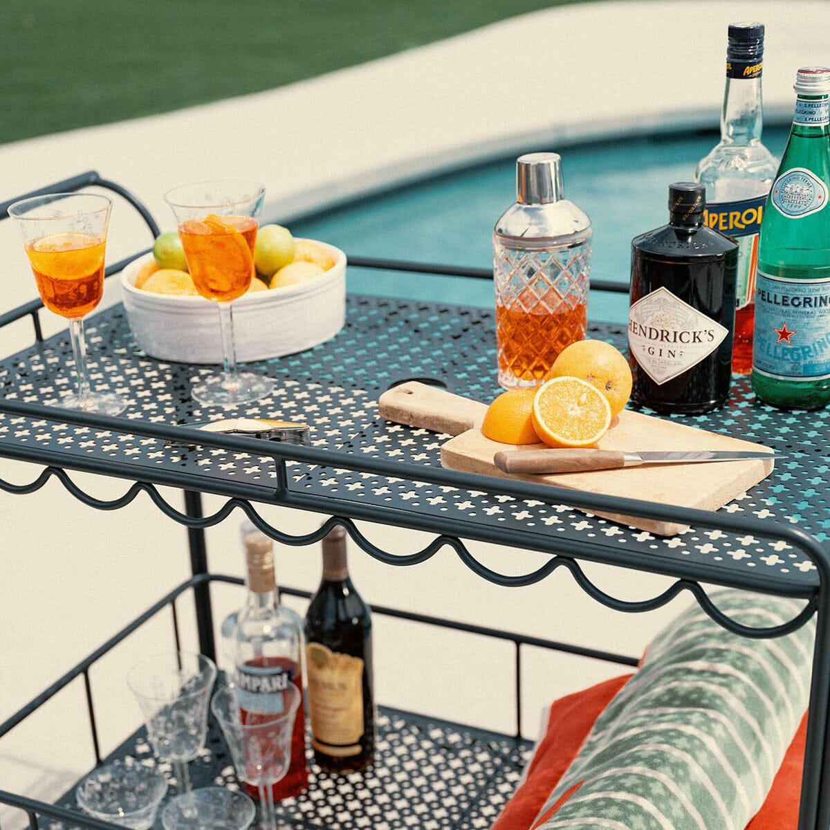 The Al Fresco Bar Cart - Vintage Black Al Fresco Bar Cart Business & Pleasure Co Aus