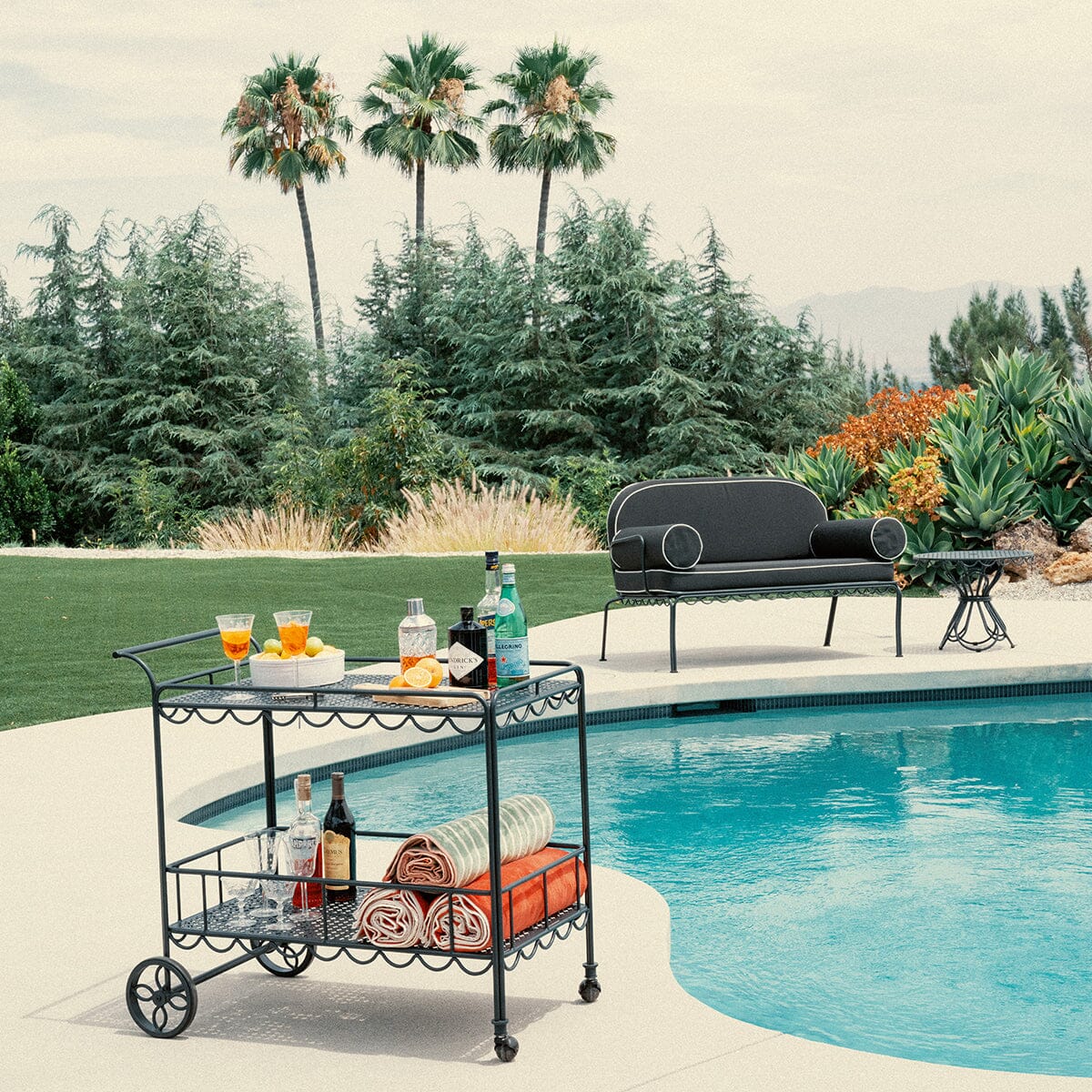 The Al Fresco Bar Cart - Vintage Black Al Fresco Bar Cart Business & Pleasure Co Aus