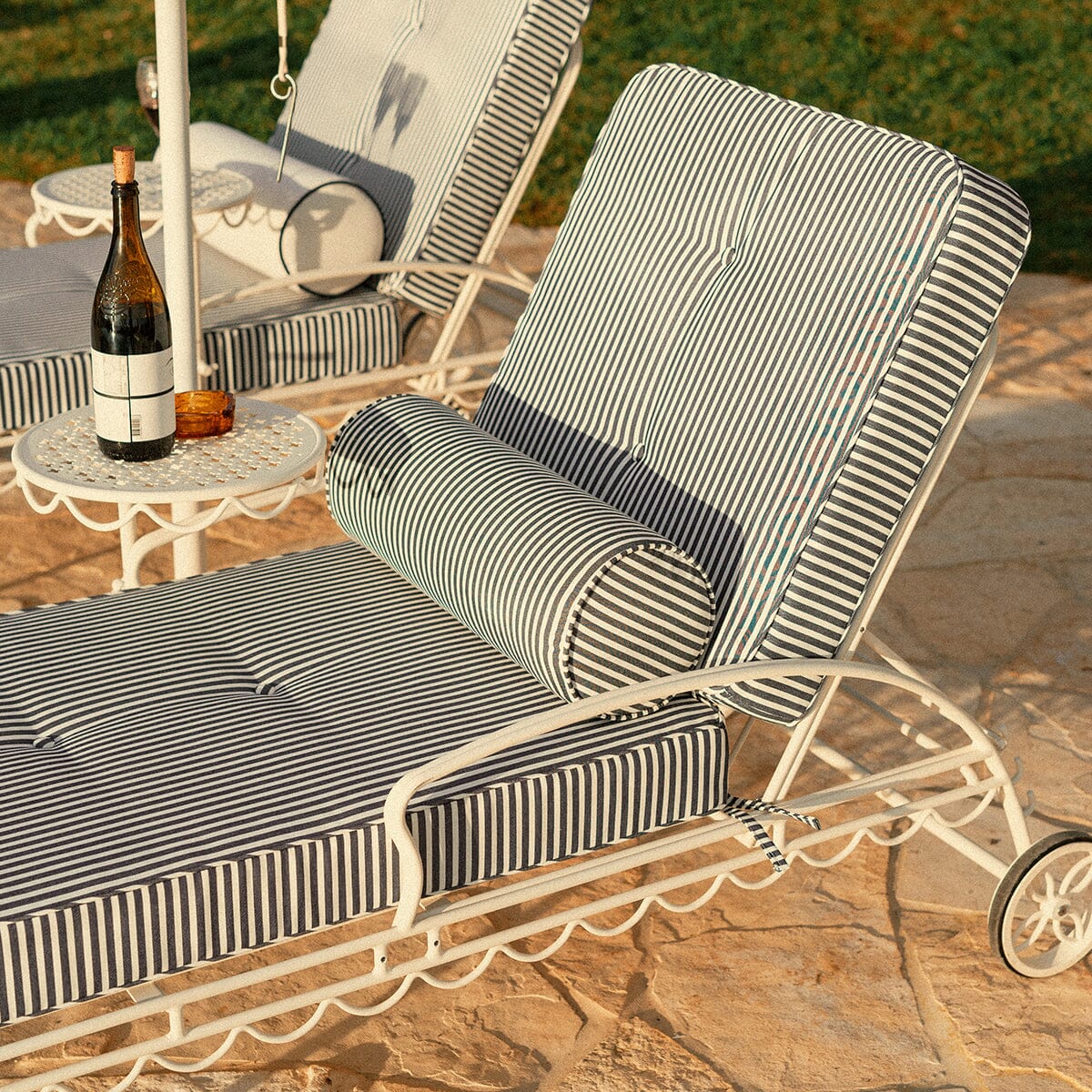 The Bolster Pillow - Laurens Navy Stripe Bolster Pillow Business & Pleasure Co Aus