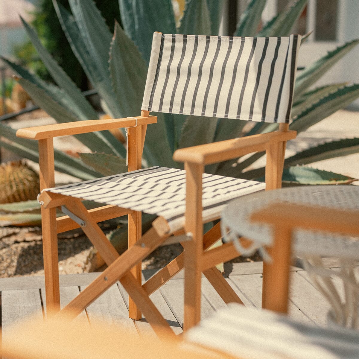 The Directors Chair - Table Height - Monaco Black Stripe Directors Chair Business & Pleasure Co.